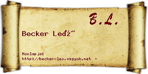 Becker Leó névjegykártya
